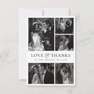 Carte De Remerciements Remerciement de mariage moderne Love and Thanks Ph