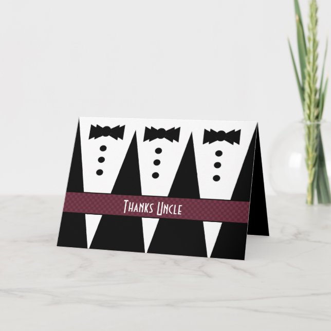 Carte De Remerciements Remerciement de mariage ONCLE Tuxedos V03 (Devant)