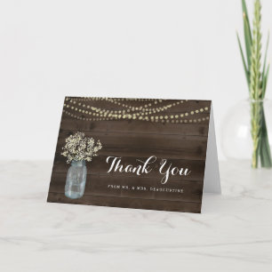 Carte De Remerciements Remerciement de mariage personnalisé - Rustique