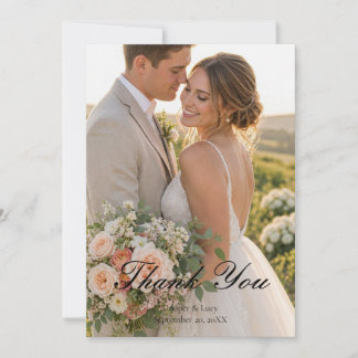 Carte De Remerciements Remerciement de mariage photo florale corail rose