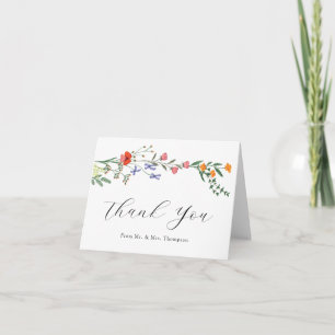 Carte De Remerciements Remerciement de mariage plat de jardin secret