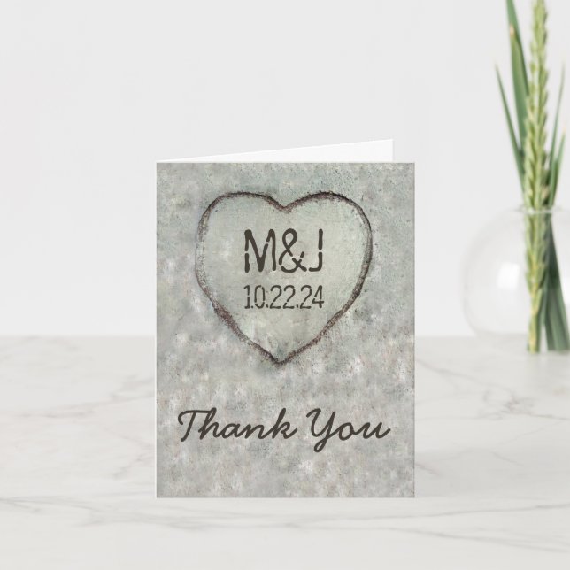 Carte De Remerciements Remerciement de mariage pour un arbre de bouleau à (Devant)