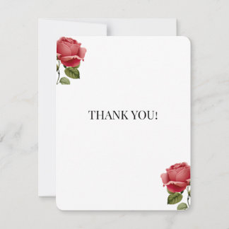 Carte De Remerciements Remerciement de mariage romantique Rose Blanche