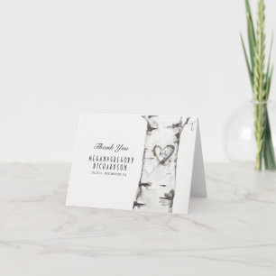 Carte De Remerciements Remerciement de mariage rustique en cœur de boulea
