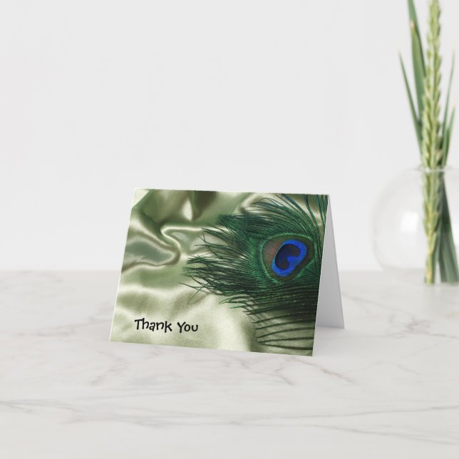 Carte De Remerciements Remerciement de mariage Still Green Apple Paon (Devant)