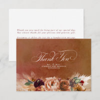 Remerciement de petit mariage bohème floral en ter
