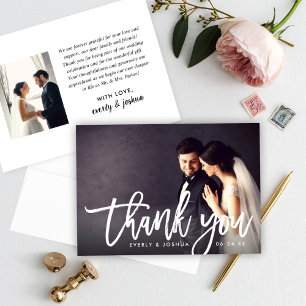 Carte De Remerciements Remerciement de photo de mariage en écriture cursi