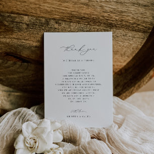 Carte De Remerciements Remerciement de réception de mariage minimaliste K