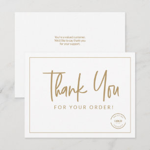 Carte De Remerciements Remerciement d'entreprise pour votre commande Logo