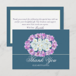 Carte De Remerciements Remerciement Élégant Crocus Rose Blanche pour Mari