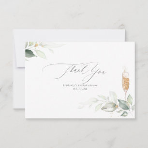 Carte De Remerciements Remerciement élégant de verdure pour Baby Shower d
