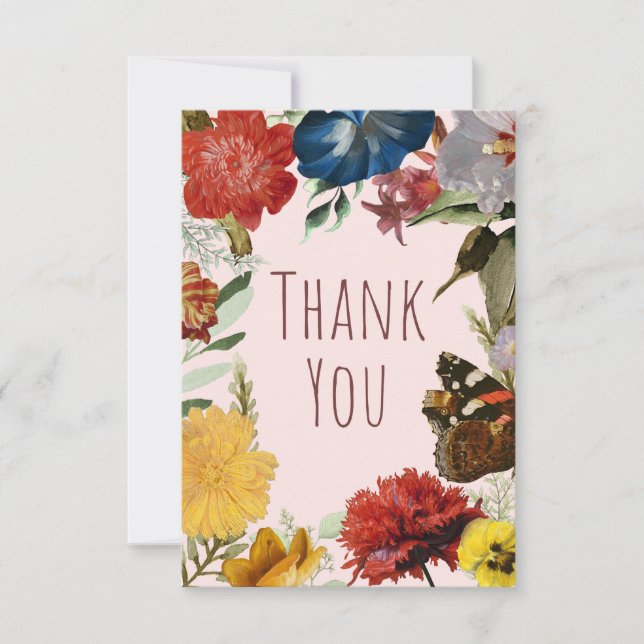 Carte De Remerciements Remerciement floral (Devant)