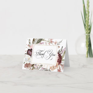 Carte De Remerciements Remerciement floral aquarelle Boho Fantasy