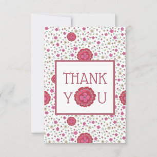 Carte De Remerciements Remerciement floral de printemps rose mauve