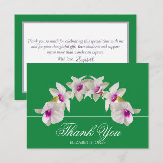 Carte De Remerciements Remerciement Floral Élégant Orchidée Blanche Moder