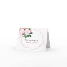 Remerciement Géométrique Roses Roses Vertes
