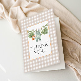 Carte De Remerciements Remerciement Gingham Beige Neutre Cultivé Localeme