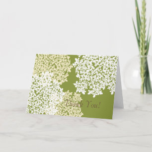 Carte De Remerciements Remerciement Green & White Queen Anne's Lace