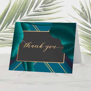 Carte De Remerciements Remerciement Luxueux Feuillage Tropical