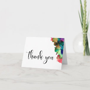 Carte De Remerciements Remerciement Mariage Noir Type Aquarelle Colorée 4