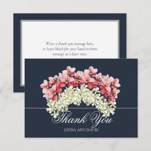 Carte De Remerciements Remerciement Moderne de Mariage avec Orchidée Rose