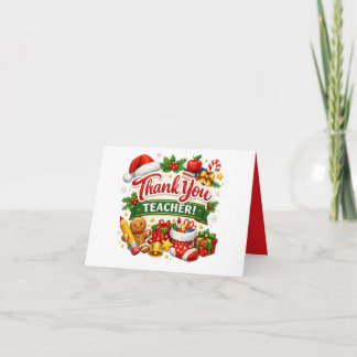 Carte De Remerciements Remerciement Moderne de Noël pour Enseignant