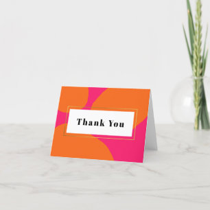 Carte De Remerciements Remerciement Moderne Rose Chaud et Orange