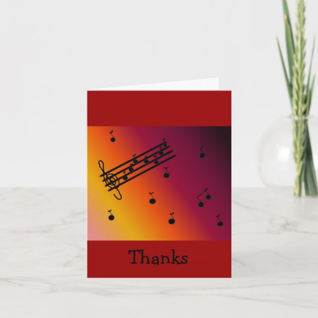 Carte De Remerciements Remerciement Musical Cool (Devant)