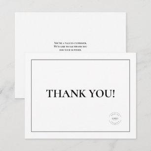 Carte De Remerciements Remerciement personnalisé avec logo d'entreprise n