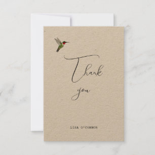 Carte De Remerciements Remerciement personnalisé pour colibri