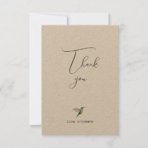 Carte De Remerciements Remerciement personnalisé pour colibri