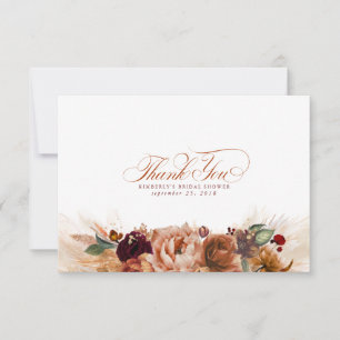 Carte De Remerciements Remerciement petit Boho Fleur Terracotta