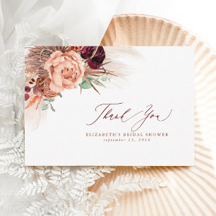 Carte De Remerciements Remerciement petit shower de mariage floral en ter