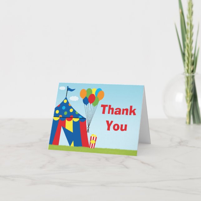 Carte De Remerciements Remerciement pour anniversaire de Carnaval (Devant)