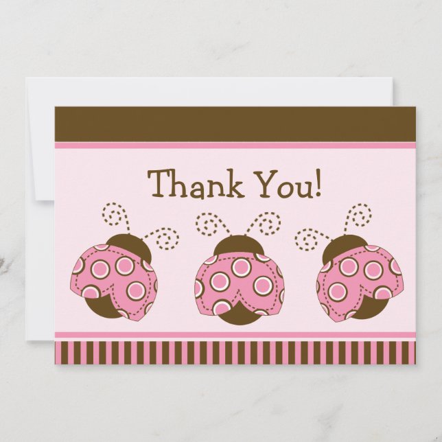 Carte De Remerciements Remerciement pour Baby Shower Bébé Coccinelle Styl (Devant)