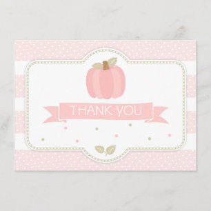 Carte De Remerciements Remerciement pour Baby Shower Citrouille Rose