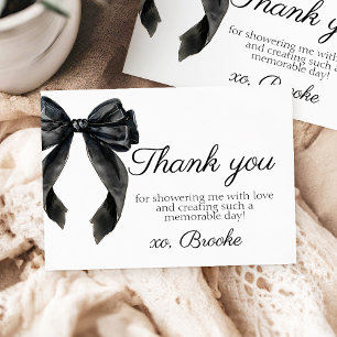 Carte De Remerciements Remerciement pour Baby Shower français à ruban noi