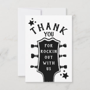 Carte De Remerciements Remerciement pour Baby Shower Guitare Rock et Roll
