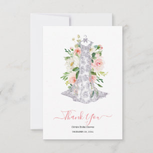 Carte De Remerciements Remerciement pour Baby Shower Mariage Floral Rose
