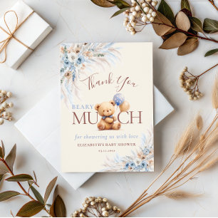 Carte De Remerciements Remerciement pour Baby Shower Ours en Peluche Bear