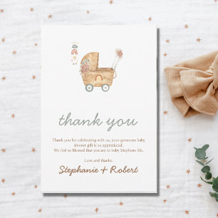 Carte De Remerciements Remerciement pour Baby Shower pour Landau de Bébé