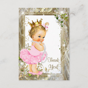 Carte De Remerciements Remerciement pour Baby Shower Princesse Tutu