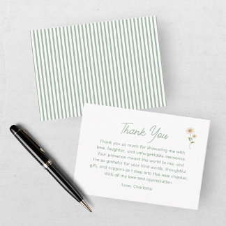 Carte De Remerciements Remerciement pour Baby Shower Silly Goose Green