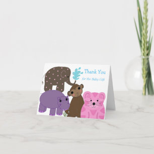 Carte De Remerciements Remerciement pour Baby Shower sur les Animaux de Z