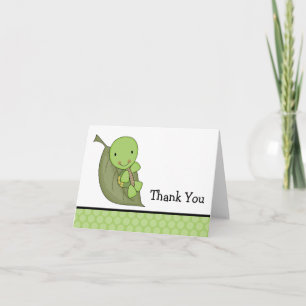 Carte De Remerciements Remerciement pour Baby Shower Taches Vertes Tortue