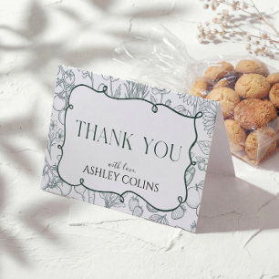 Carte De Remerciements Remerciement pour Baby Shower Vert Sauge