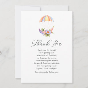 Carte De Remerciements Remerciement pour bébé de la fête de parachute de