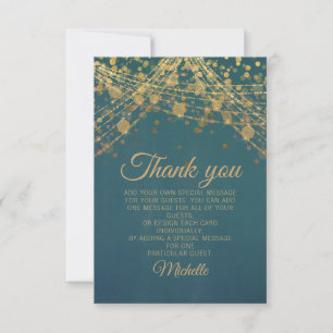 Carte De Remerciements Remerciement pour fête d'anniversaire avec paillet