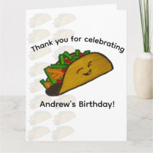 Remerciement pour la fête Taco