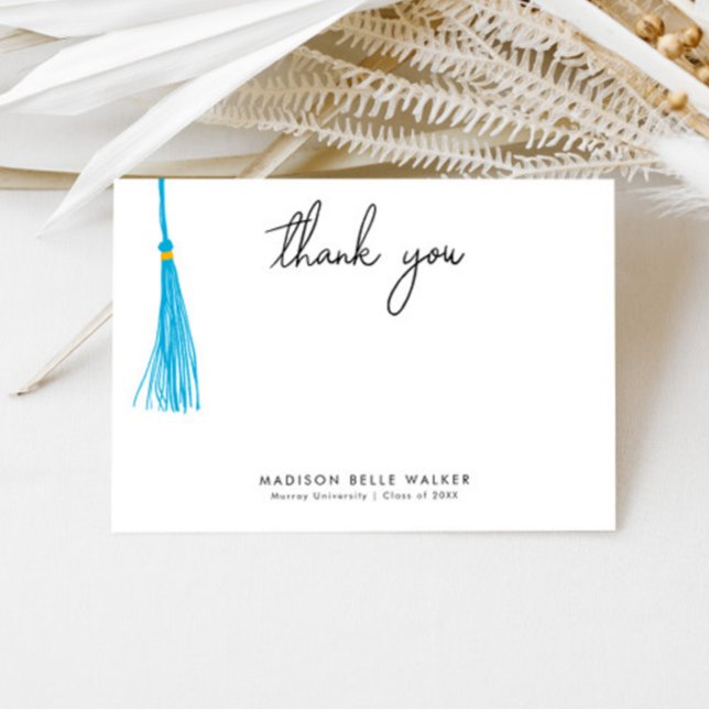 Carte De Remerciements Remerciement pour la remise des diplômes Tassel bl (Créateur téléchargé)